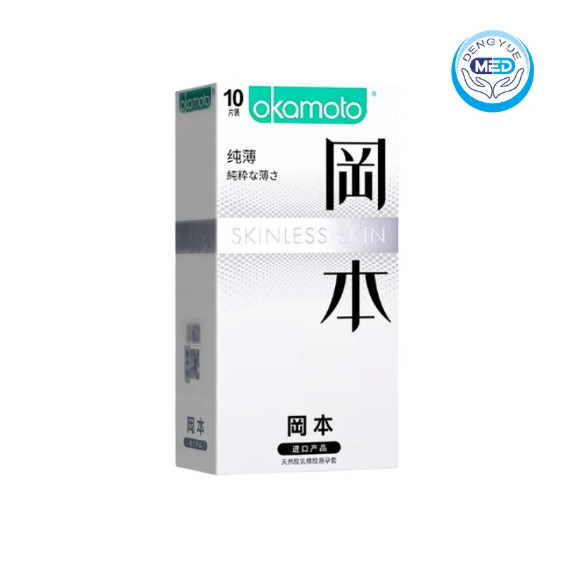 okamoto natural rubber latex condom contraception pure thin 10 pieces package