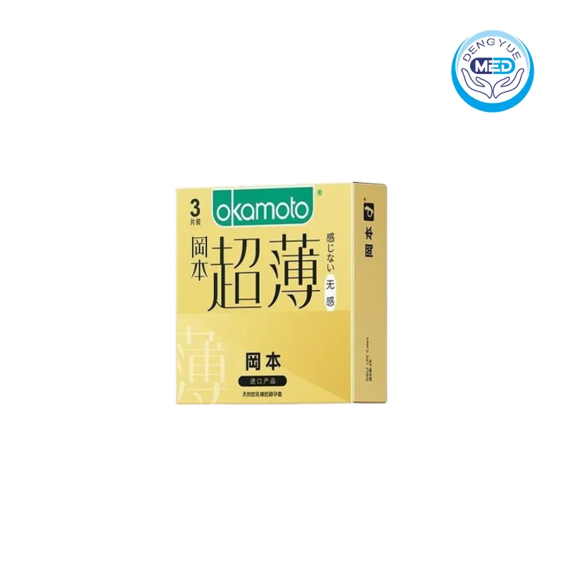 okamoto natural rubber latex condom contraception ultra thin 3 pieces package