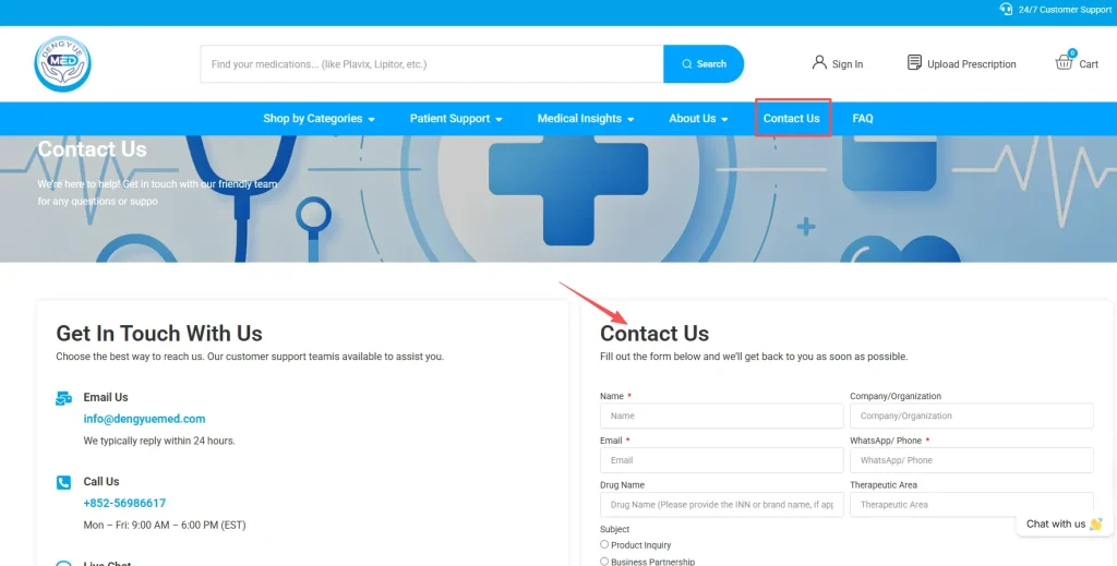 Contact Us Page