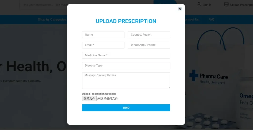 Upload the prescription by following the steps